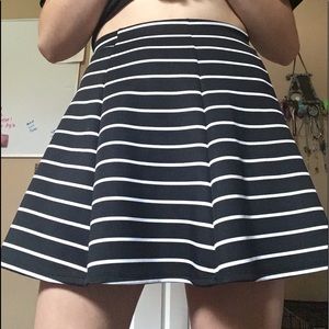 Black and white striped skirt